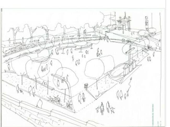 Boceto de la idea de la actuación en la Plaza de España