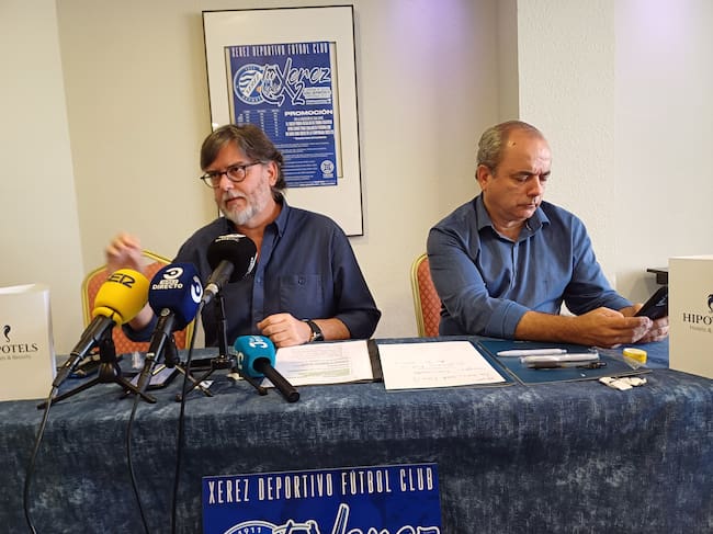 Matías Aguilar y Juan Carlos Corchado, directivos del Xerez DFC