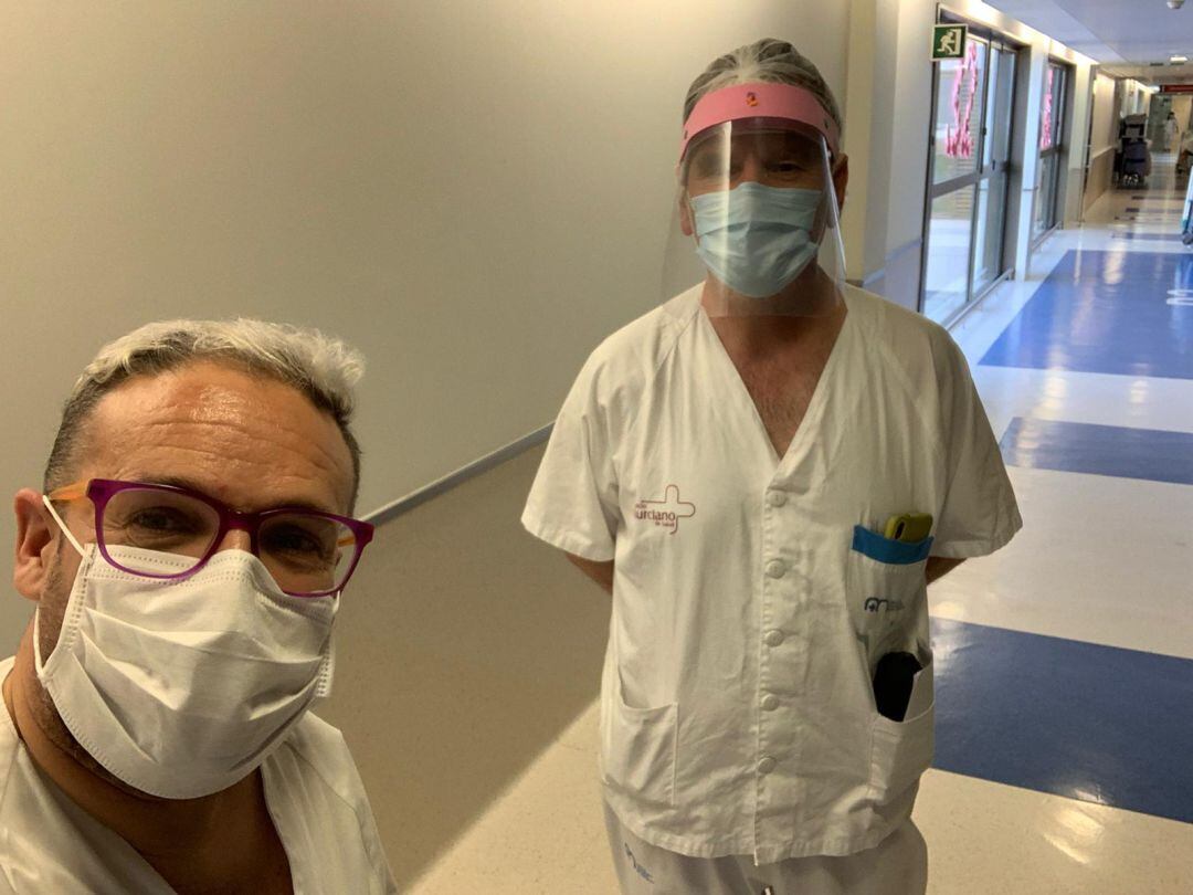 Los delegados del SPS en el Hospital Los Arcos durante la pandemia de COVID-19