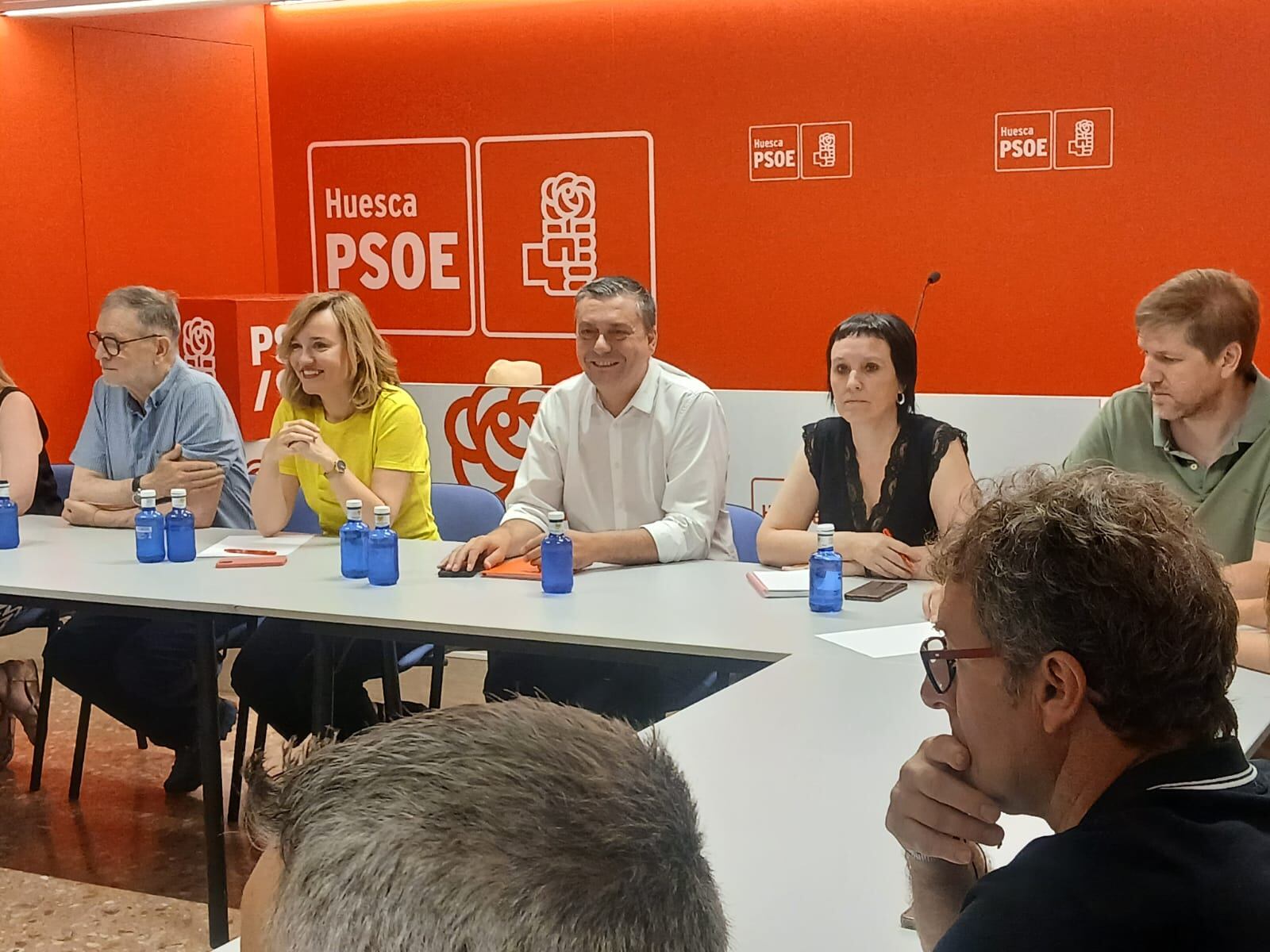Ejecutiva provincial del PSOE con Pilar Alegría y Fernando Sabés