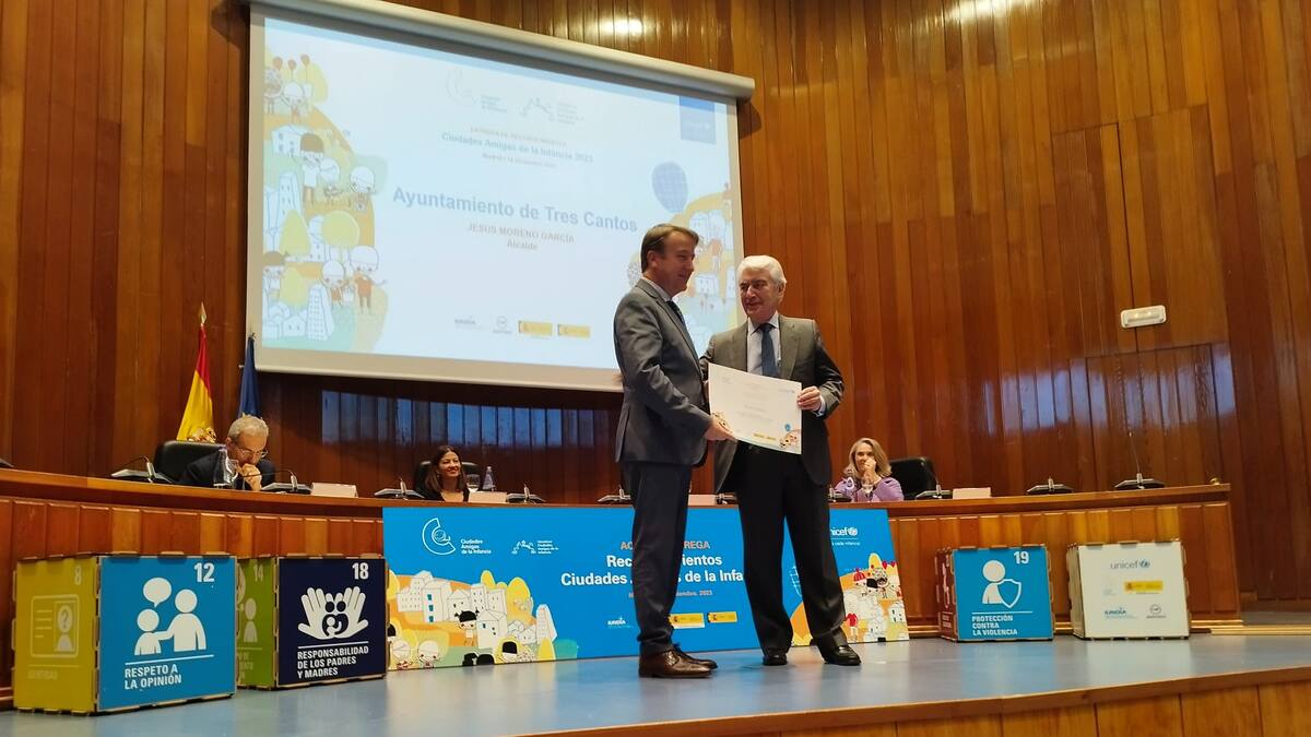 UNICEF reconoce a Tres Cantos como Ciudad Amiga de la Infancia