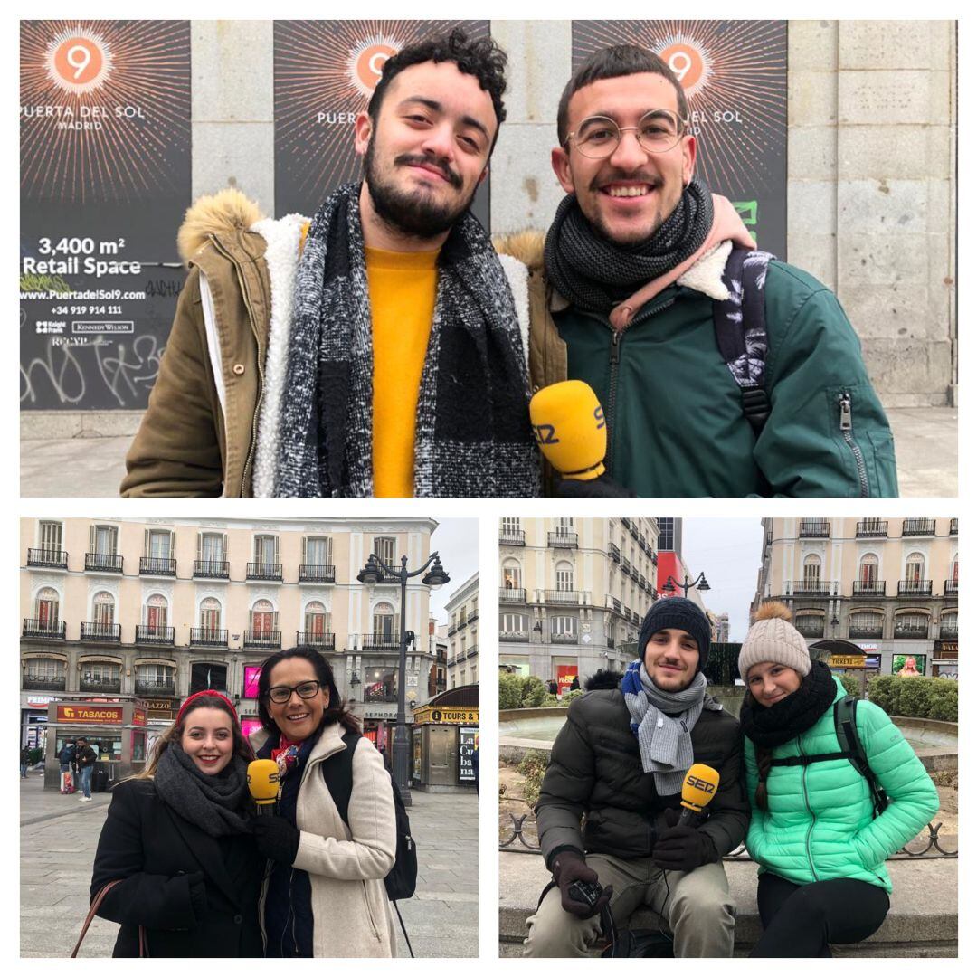 Arriba Jose y Toni, a la izquierda Cristina y Fernanda y a la derecha Oriol y Esther nos cuentan cómo les gustaría que fuese la Puerta del Sol