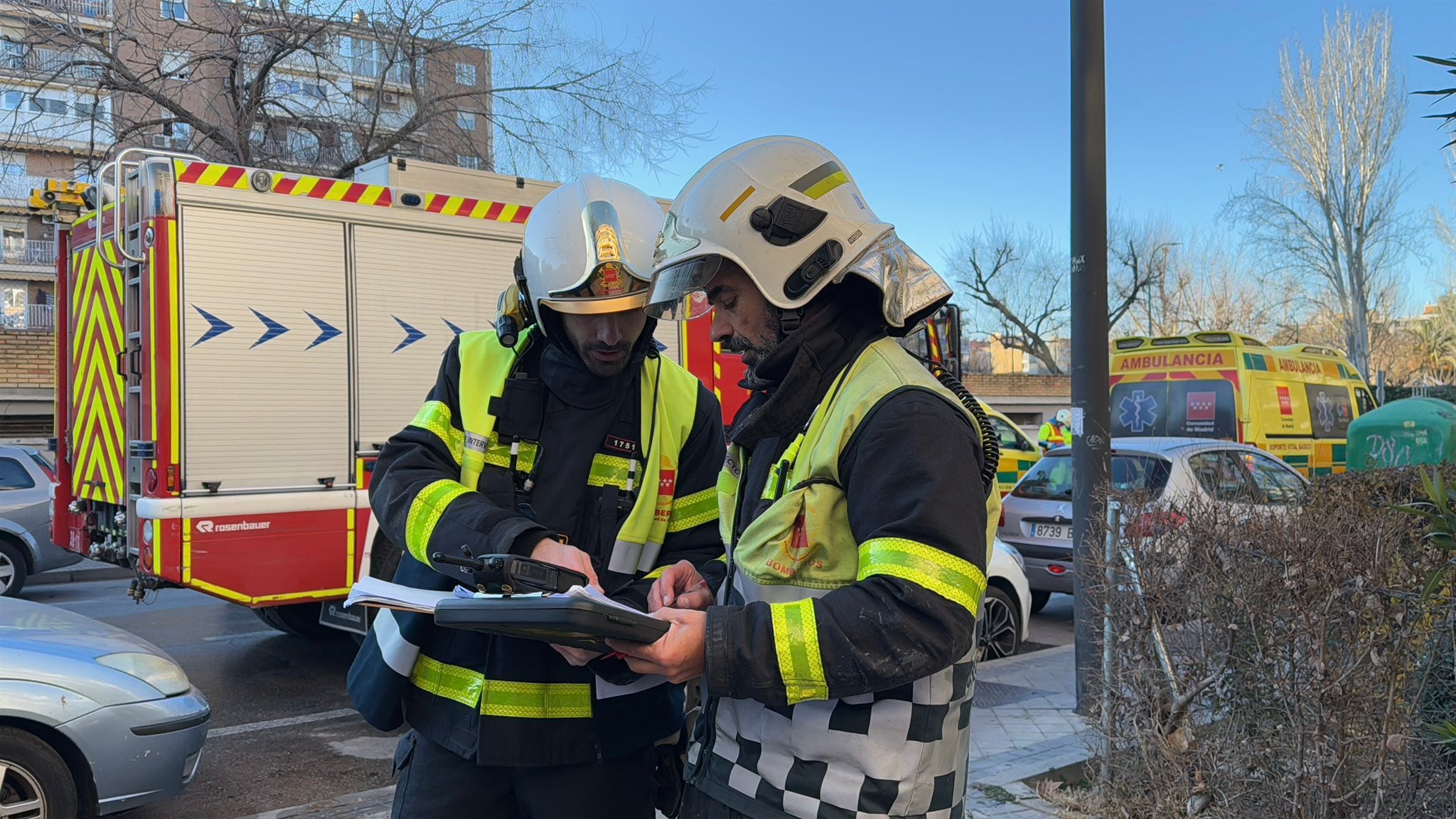 Bomberos de la Comunidad de Madrid que han actuado en el incendio