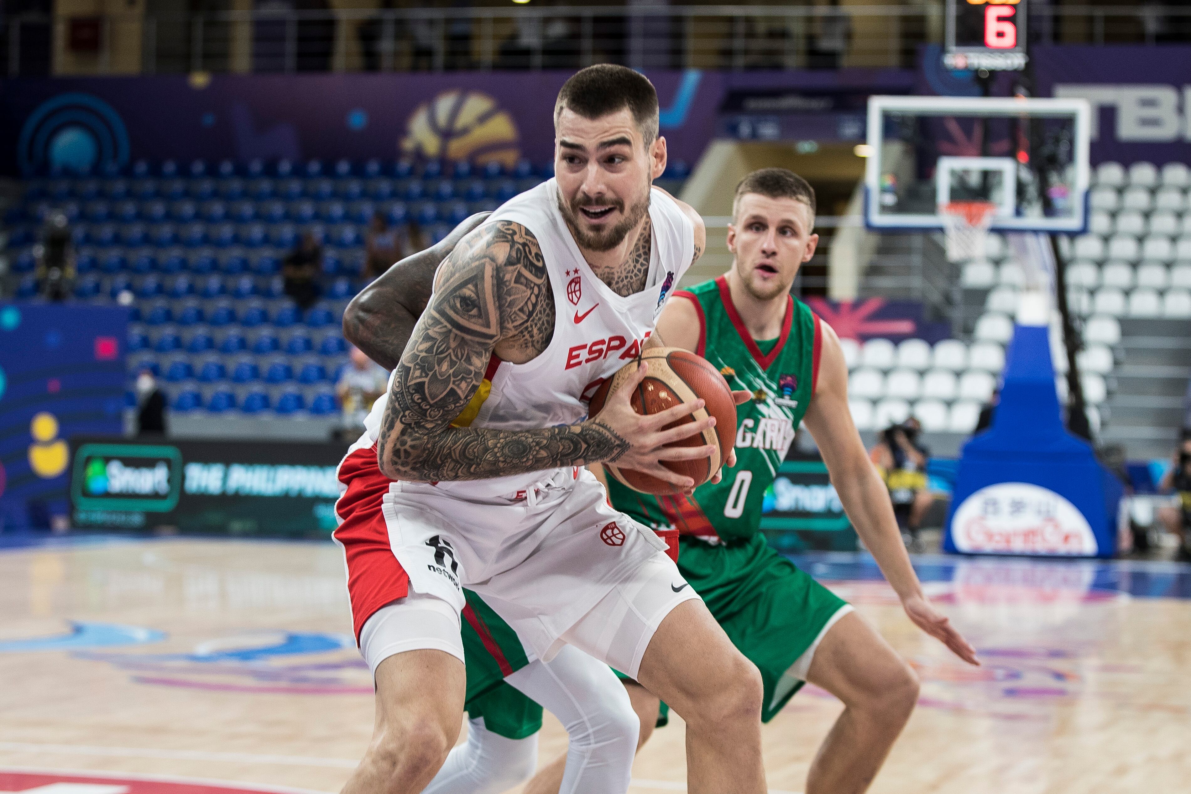 Juancho Hernangómez, en el partido contra Bulgaria.