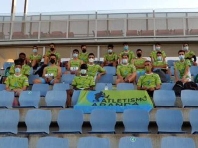Los integrantes del Club Atletismo Aranda en el Nacional de Clubes, en Zaragoza.
