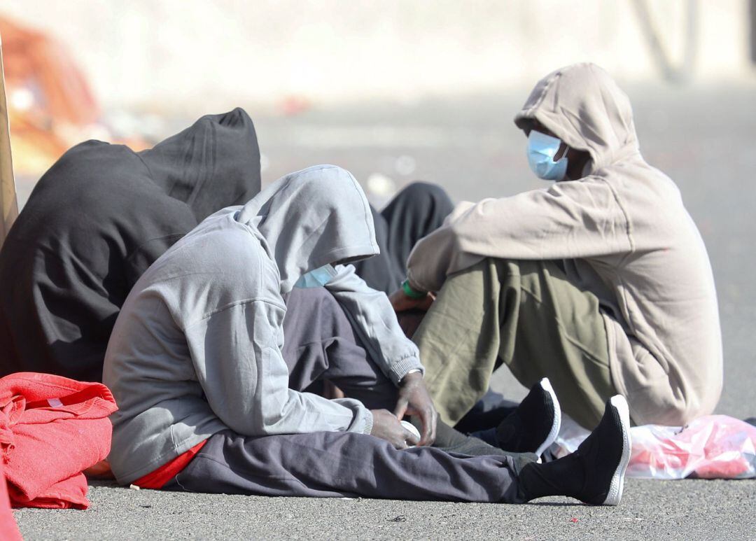 Imagen de archivo de los ocupantes de otra patera que llegó a Gran Canaria