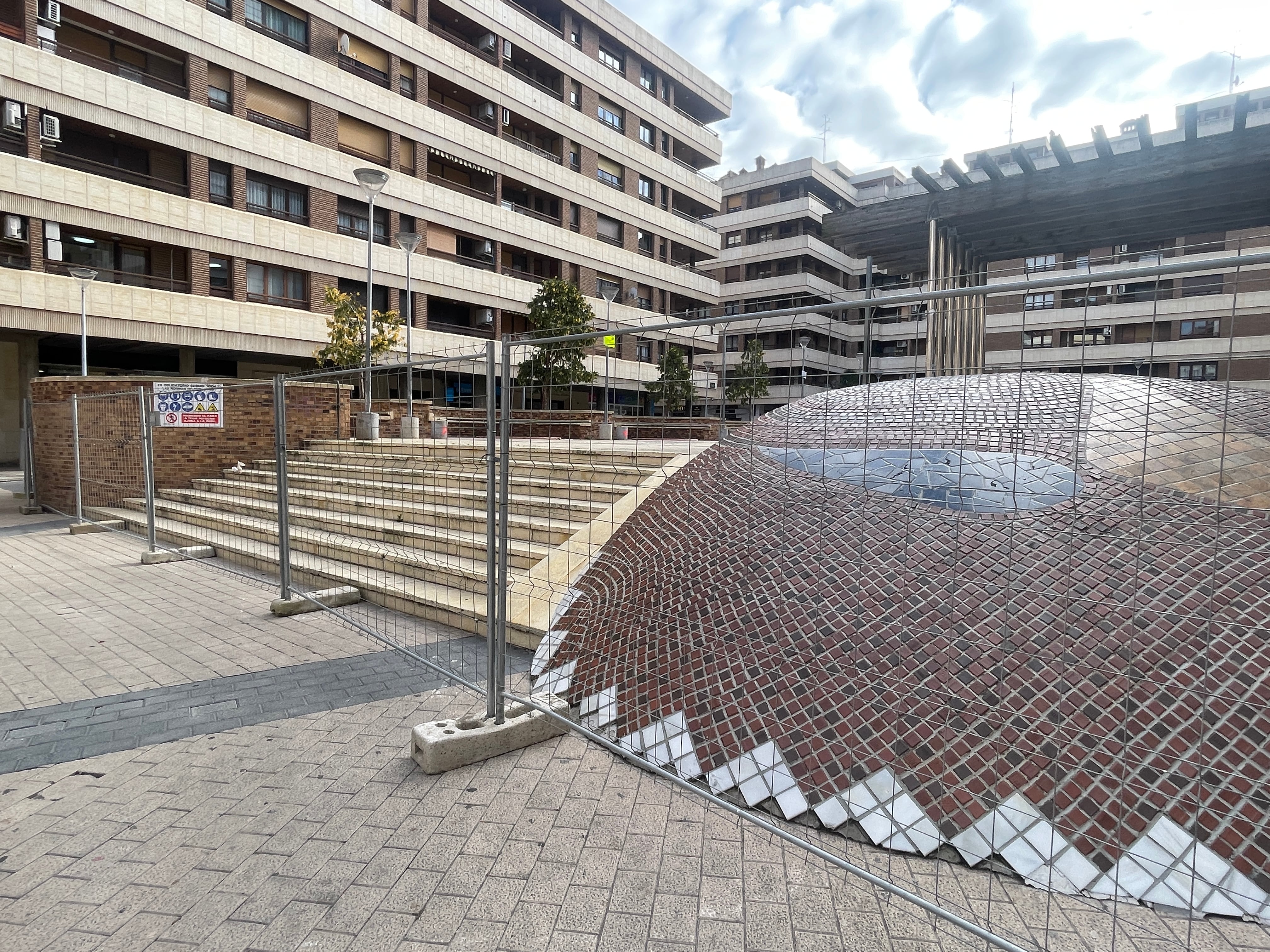 Obras en la Plaza Sancho VII el Fuerte de Tudela