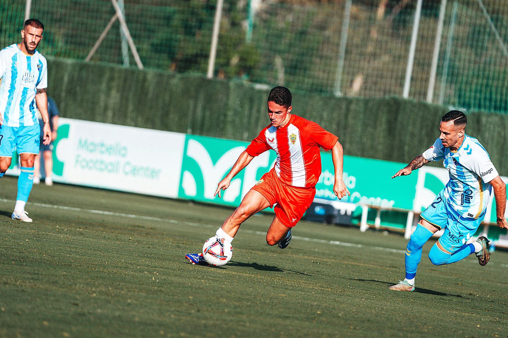 Sergio Arribas en el amistoso frente al Málaga.