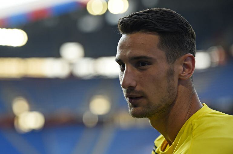 Sergio Rico durante el entrenamiento antes de la final de la Europa League donde fue suplente. En la de Copa del Rey será el portero titular.