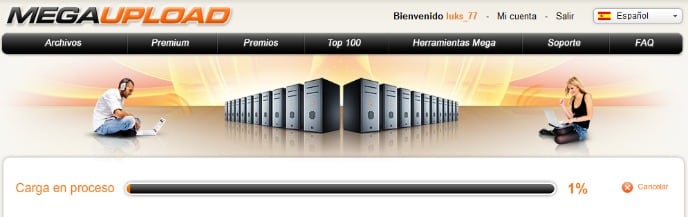 Megaupload, una de las páginas de descarga más importantes de Internet