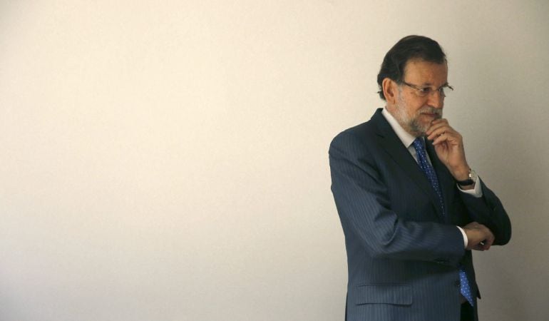 El presidente del Gobierno español, Mariano Rajoy, momentos antes de asistir a la reunión bilateral con la primera ministra de Jamaica.