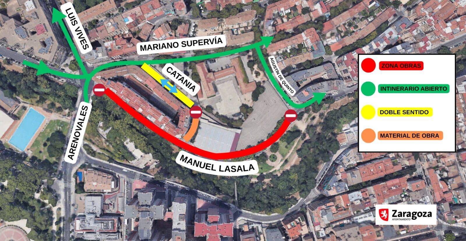 Obras en el distrito Universidad de Zaragoza