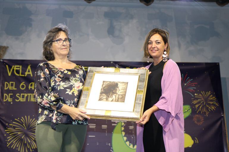 Rosa Galisteo e Isabel Ambrosio en el pregón de la Velá de la Fuensanta 2018