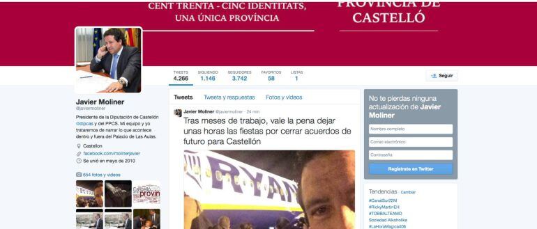 Javier Moliner anuncia en Twitter nuevos acuerdos para el aeropuerto de Castellón