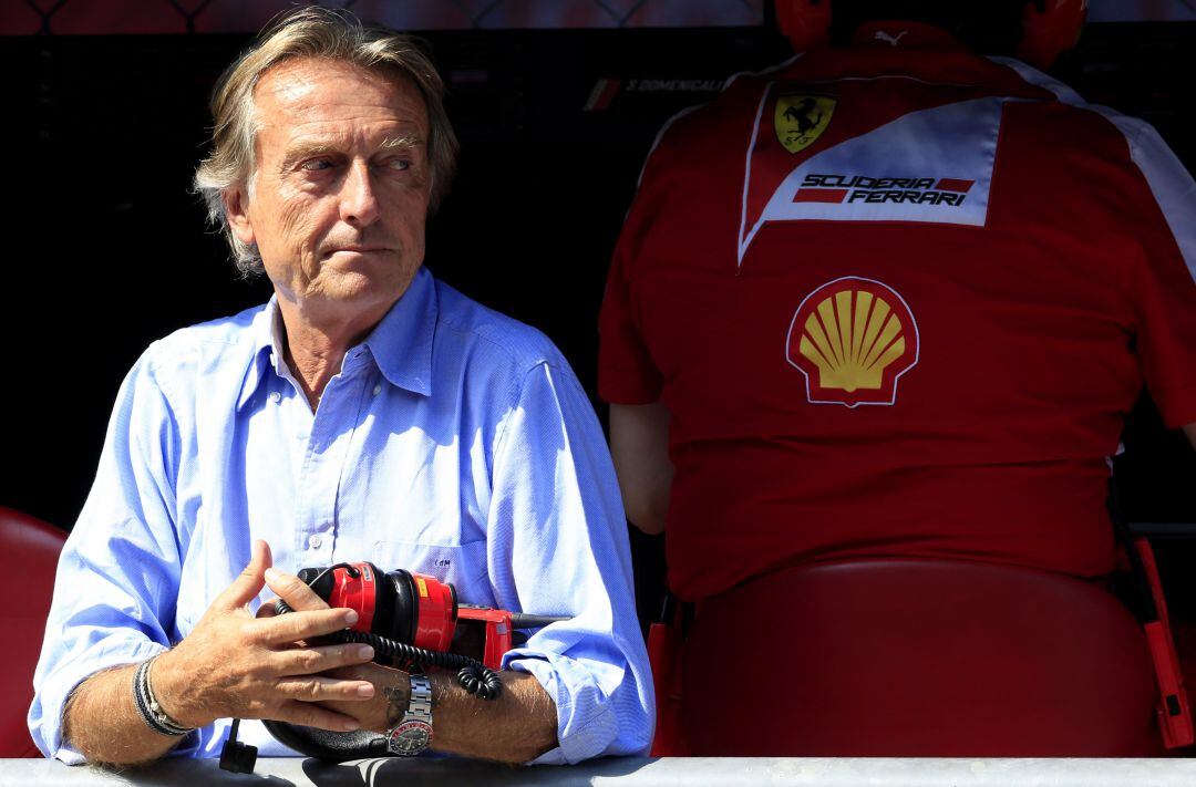 Montezemolo en un Gran Premio de F1 durante su etapa como Presidente de Ferrari