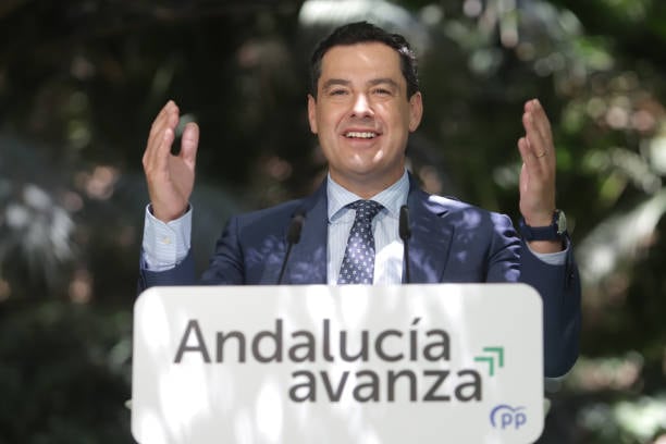 Juanma Moreno es el candidato del PP para las elecciones y actual presidente de Andalucía (Andalusia, Spain). (Photo By Alex Zea/Europa Press via Getty Images)