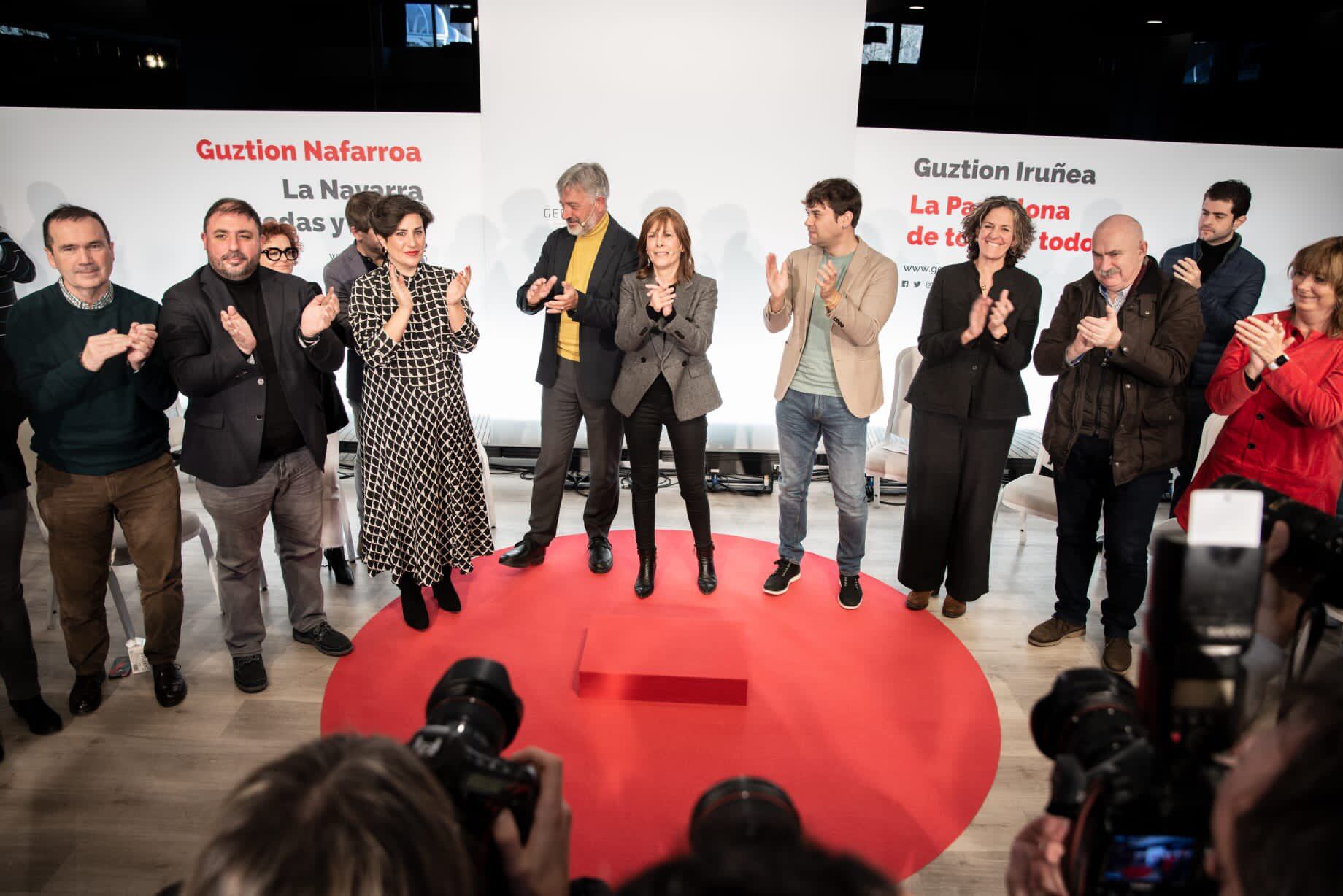 Uxue Barkos, candidata de Geroa Bai a la Presidencia de Navarra y Koldo Martínez a la Alcaldía de Pamplona