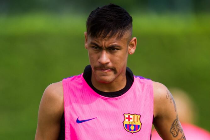 Neymar, durante un entrenamiento