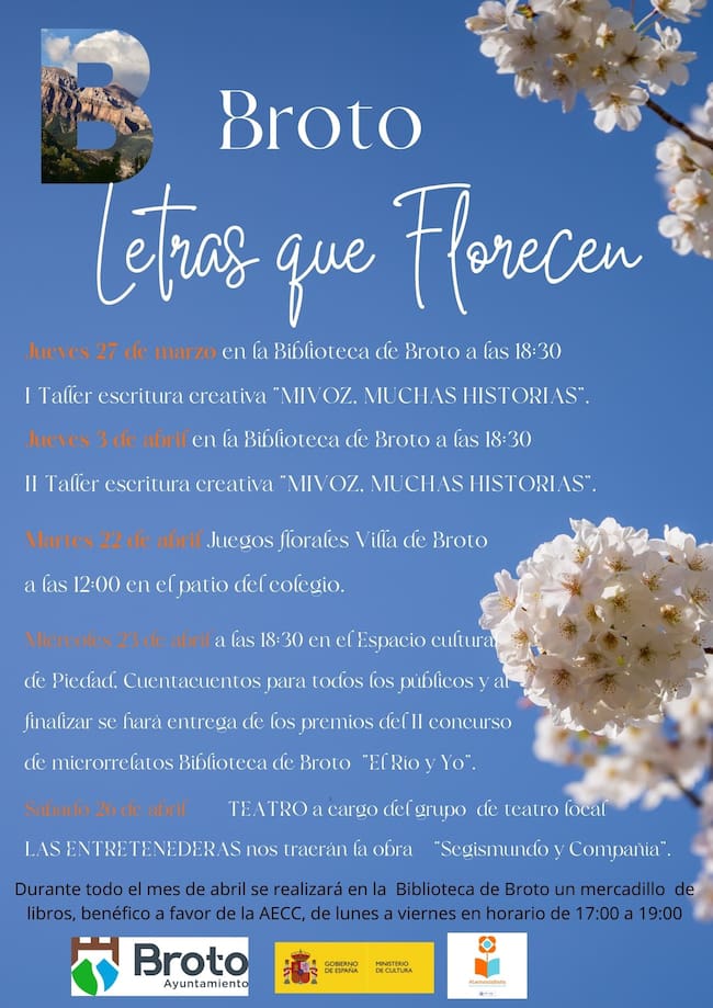 Cartel del programa cultural Letras que Florecen