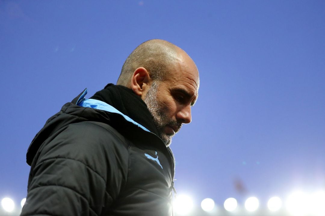 Guardiola, durante el partido contra el Aston Villa. 