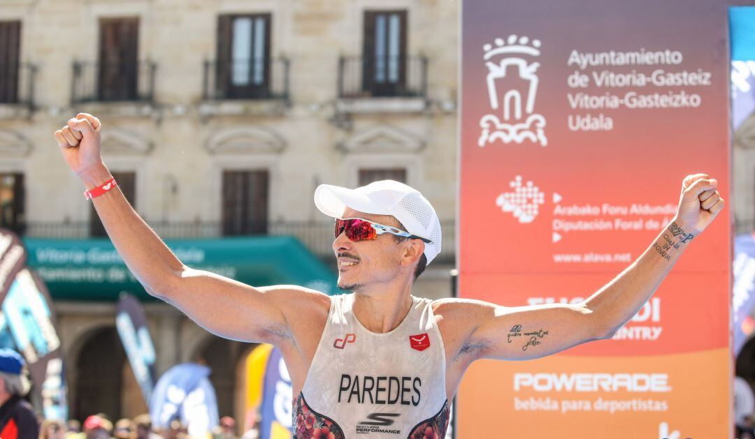 Paredes, durante el Triatlón de Vitoria en 2015