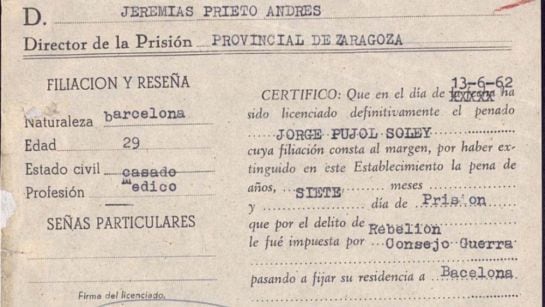 Fragment del Certificat de Llicència de Jordi Pujol (1962)