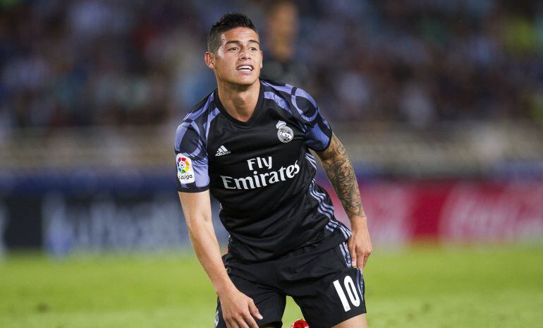 James Rodríguez en Anoeta en la primera jornada de Liga 