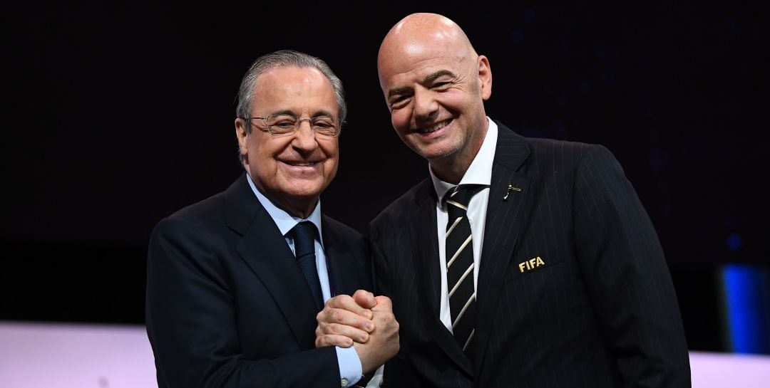 Florentino e Infantino, durante un acto de la FIFA