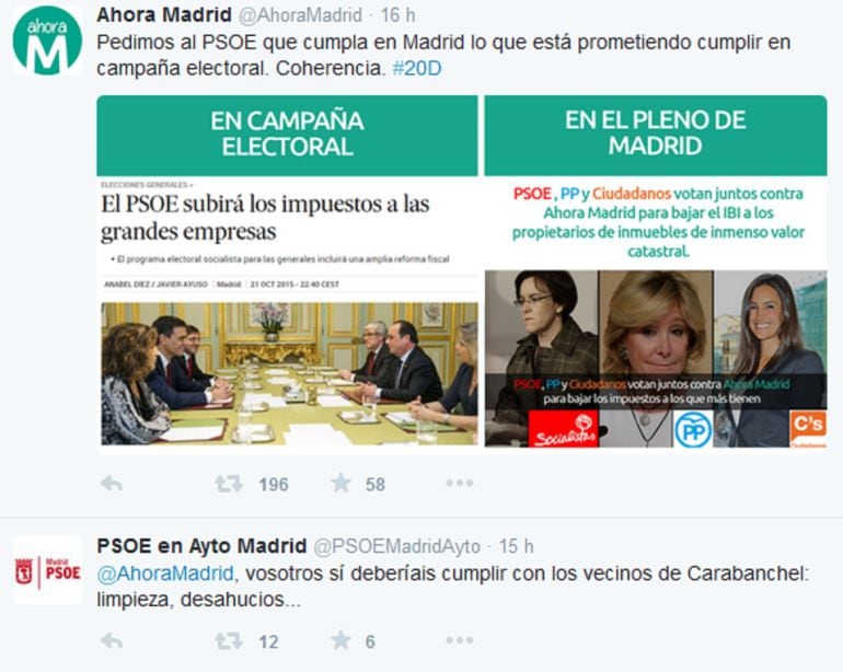 Conversación del 22 de octubre entre Ahora Madrid y el PSOE en el Ayuntamiento