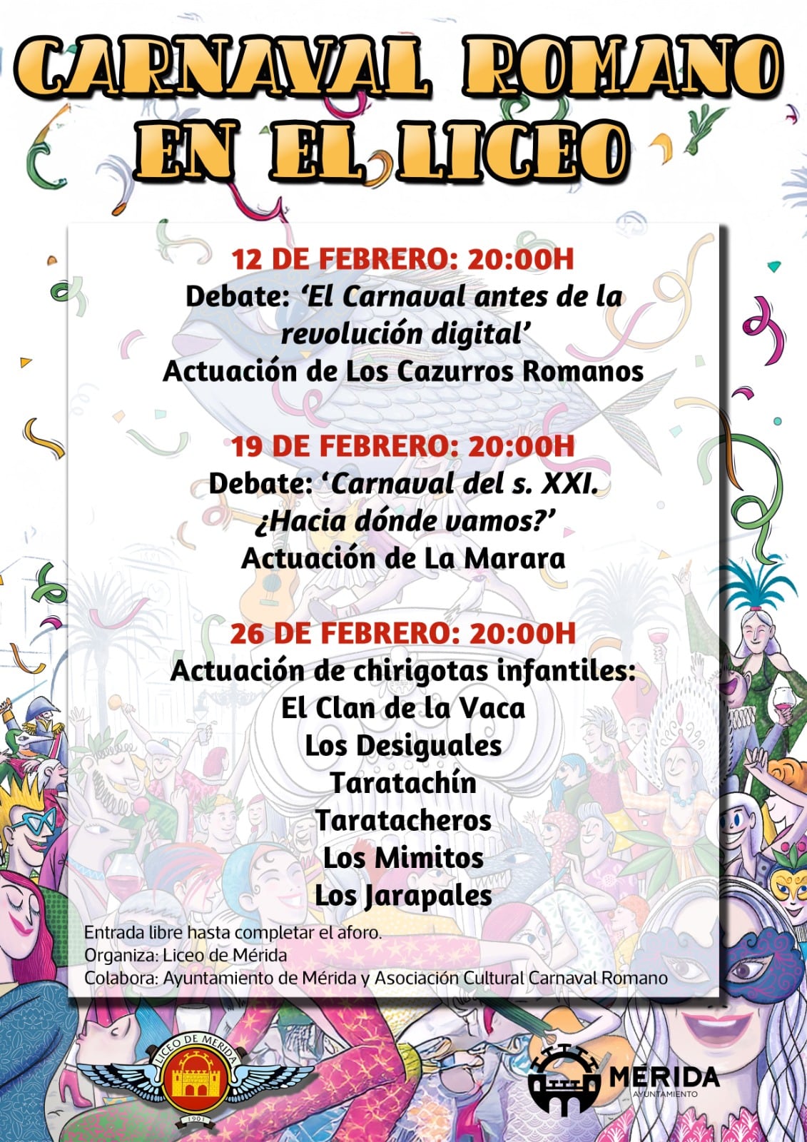 Cartel &quot;Carnaval Romano en el Liceo&quot;