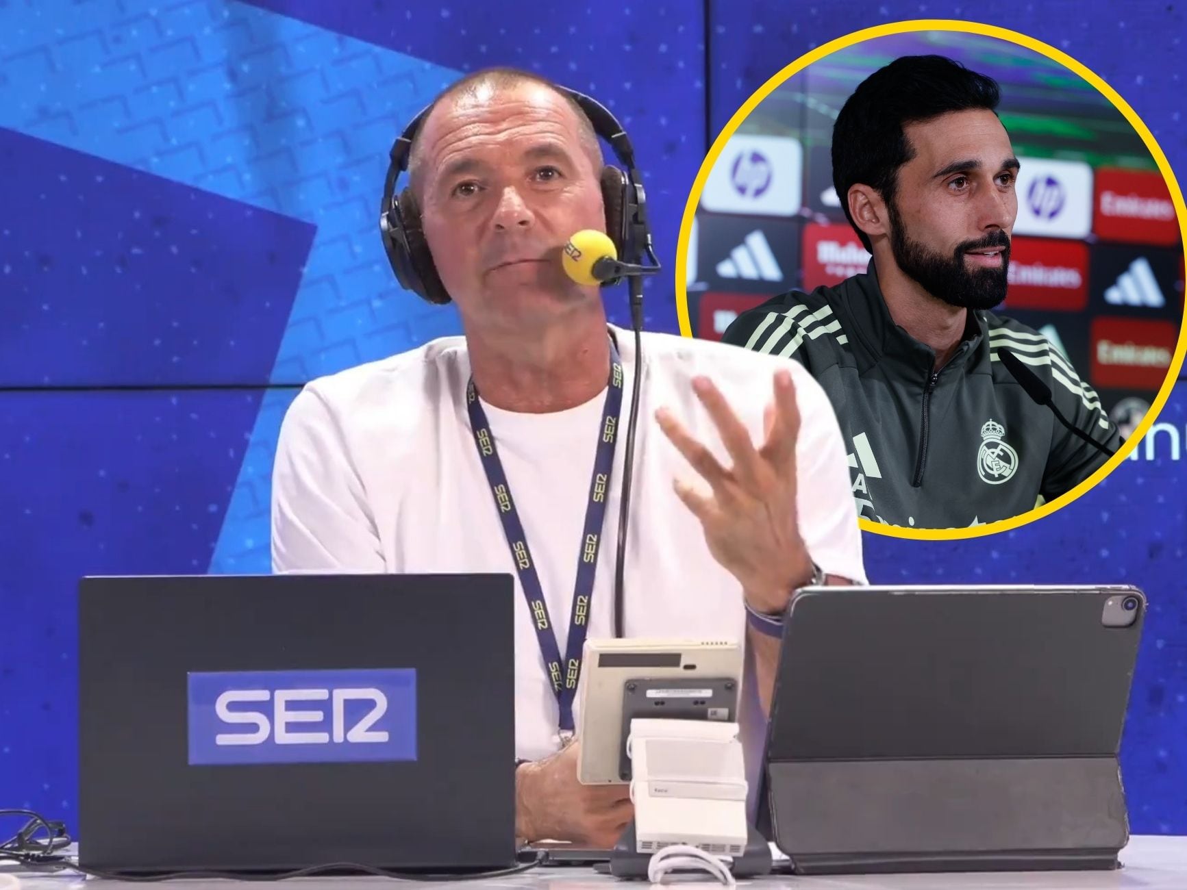 En un montaje, Manu Carreño junto a Álvaro Arbeloa