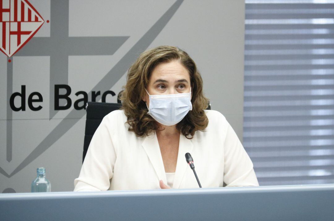 Ada Colau, durant una roda de premsa sobre l'obertura de les escoles de la ciutat