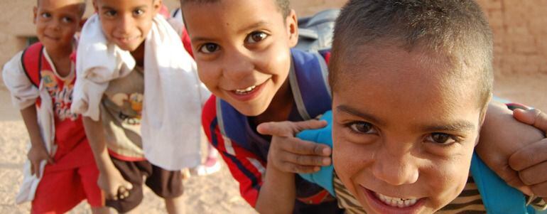 Niños saharauis en uno de los campamentos de refugiados de Tindouf.