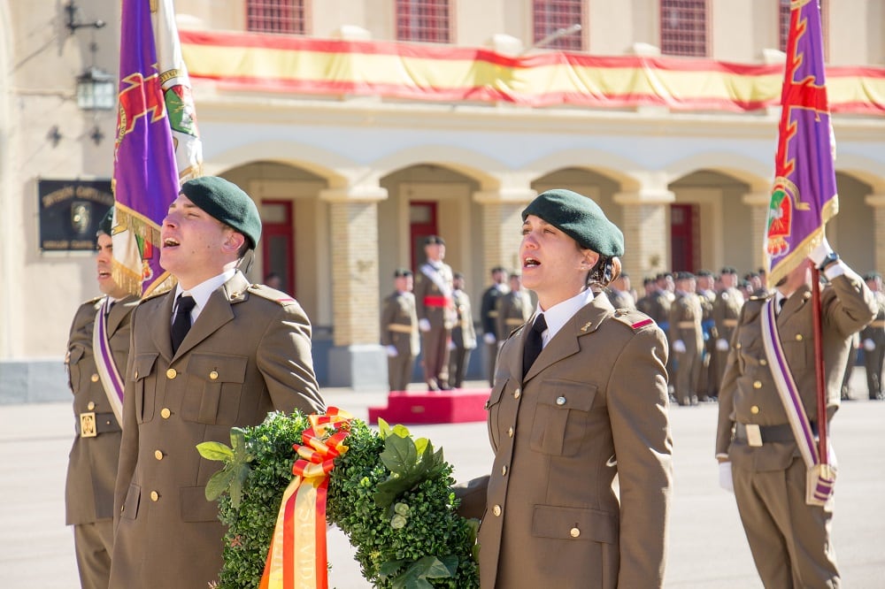 Imagen de archivo de la celebración militar de homenaje a los caídos en el Cuartel General de la División Castillejos de Huesca