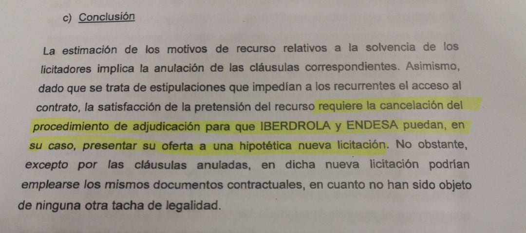 El dictamen ha fallado a favor de Iberdrola y Endesa para que puedan presentarse al concurso público licitado por TUVISA