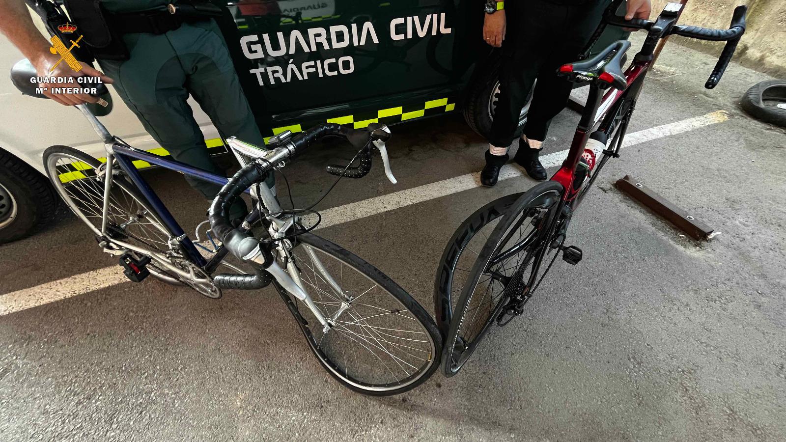 Estado en el que quedaron las bicicletas de los ciclistas