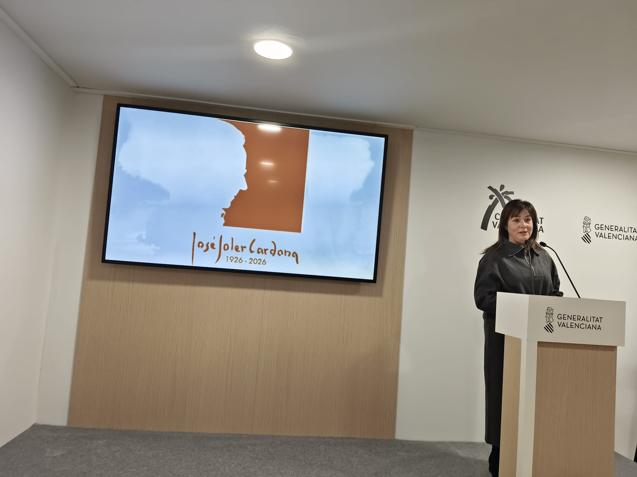 La alcaldesa de Biar en la presentación del centenario de José Soler Cardona