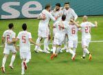 España celebra el gol de Diego Costa.