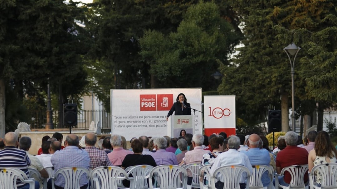 Imágen de un mitin celebrado en la pasada campaña electoral por parte de los socialistas en el Paseo Municipal