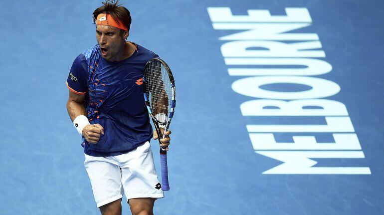 David Ferrer, en su duelo ante Andy Murray en el Open de Australia.