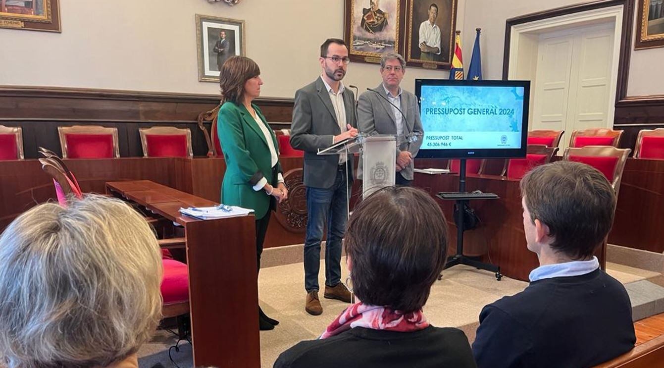 Moment de la roda de premsa de presentació dels pressupostos