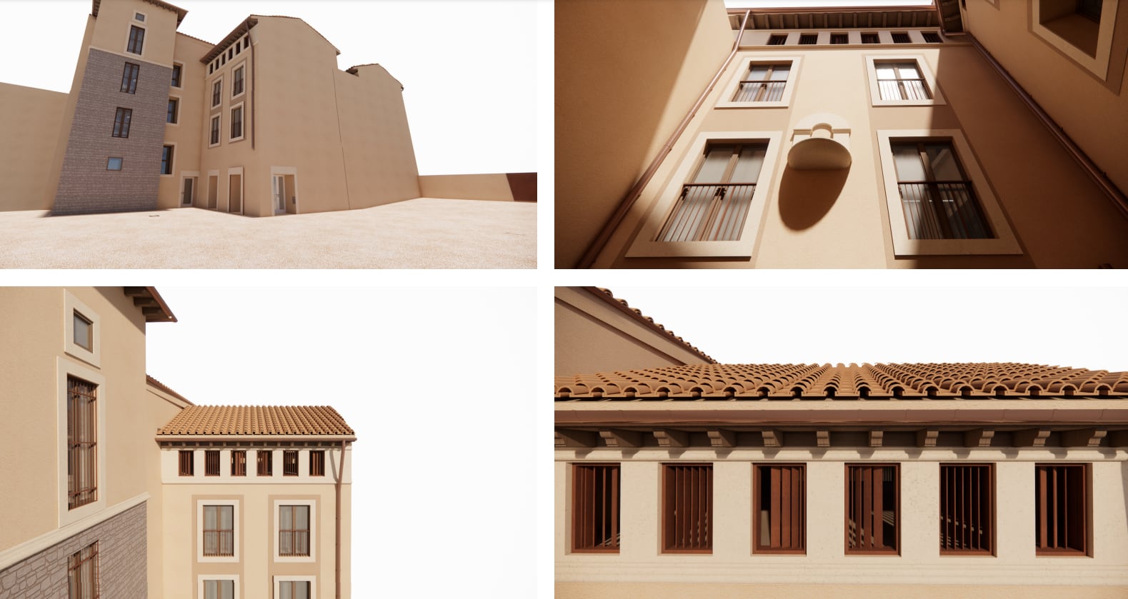 Recreación de la parte trasera de la nueva Escuela de Música- antiguo hospital de Jaca.