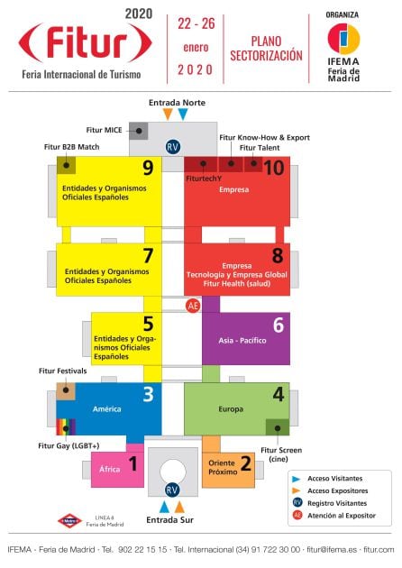 Plano de la distribución de Fitur 2020.