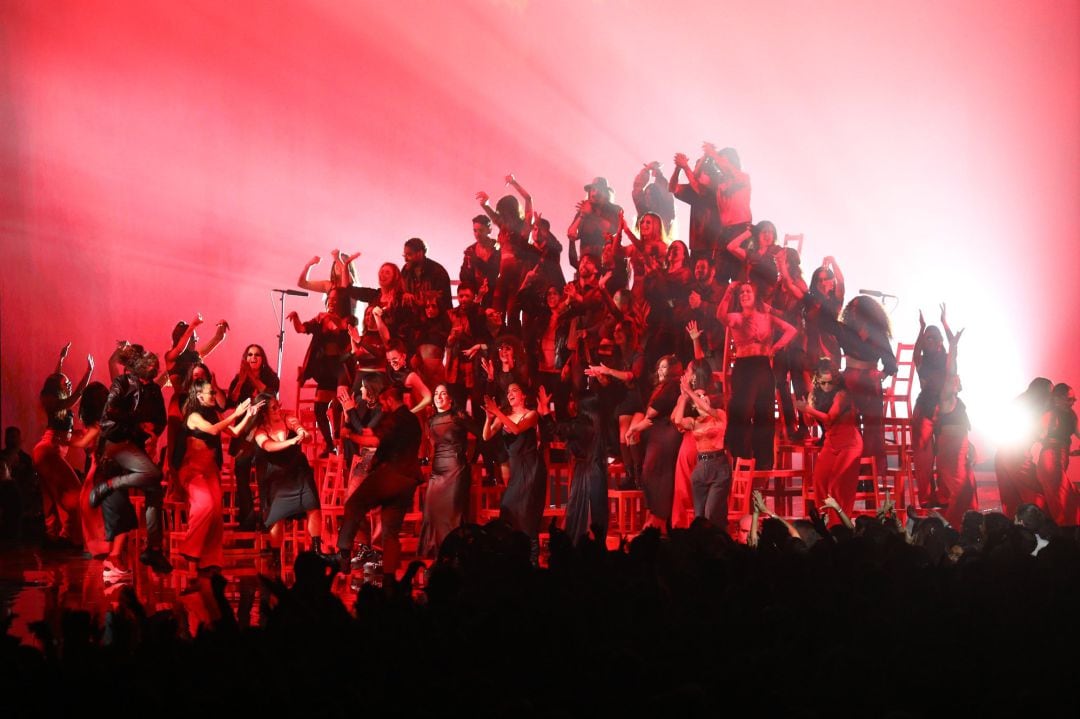 Rosalia performs on stage during the MTV EMAs 2019 at FIBES Conference and Exhibition Centre on November 03, 2019 in Seville, Spain