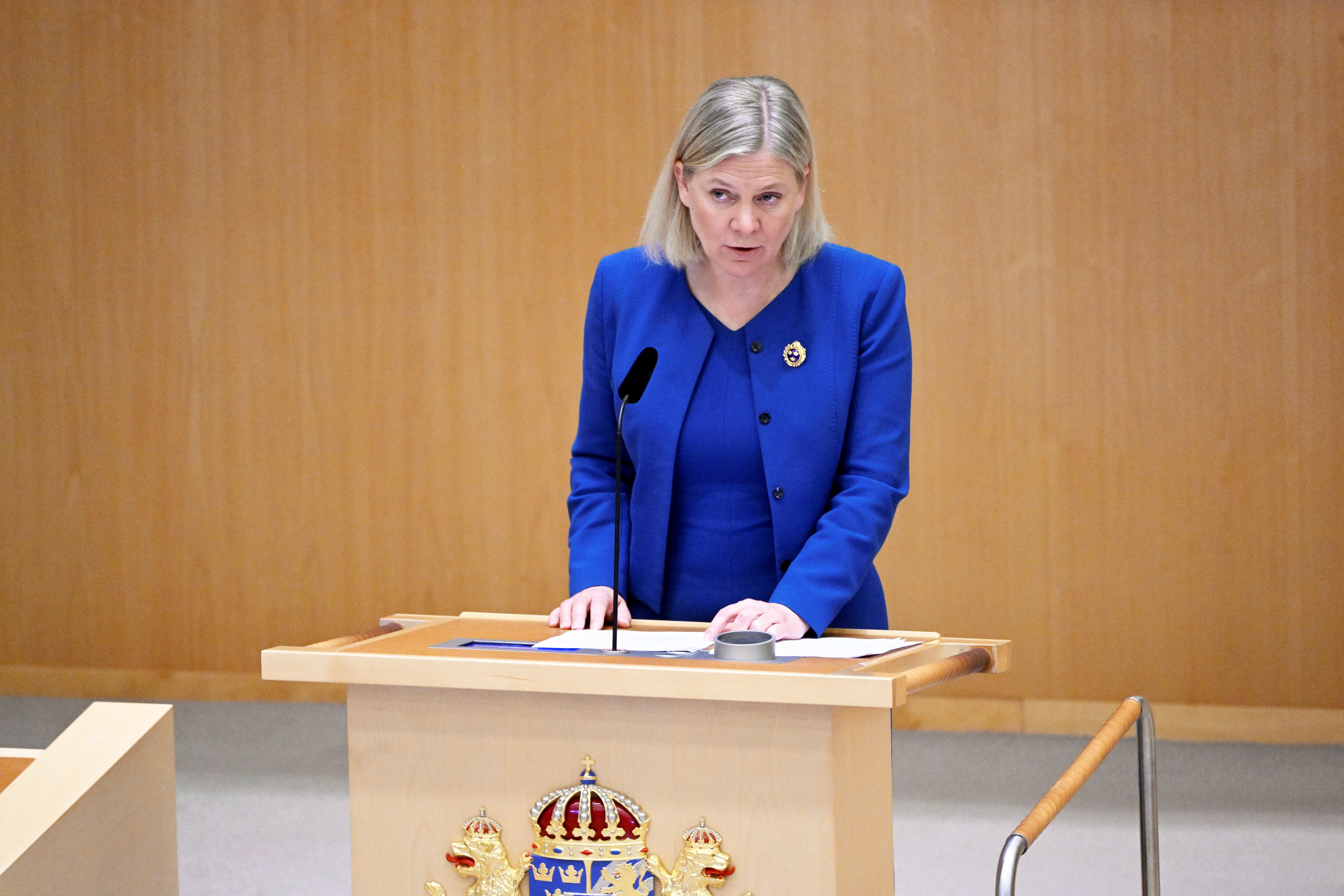 Magdalena Andersson,  primera ministra sueca.