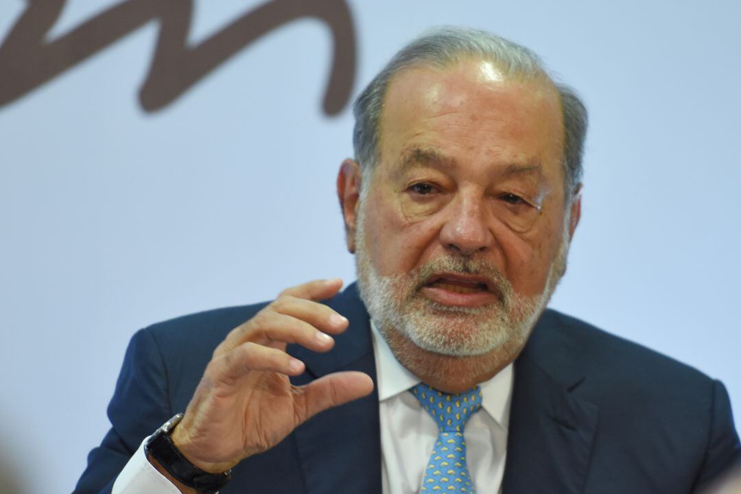 Carlos Slim, durante una conferencia impartida en 2018.