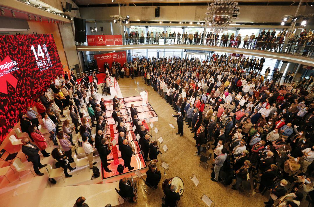 Asistentes a la segunda jornada del XIV Congreso del PSPV-PSOE, este sábado en Benidorm. 