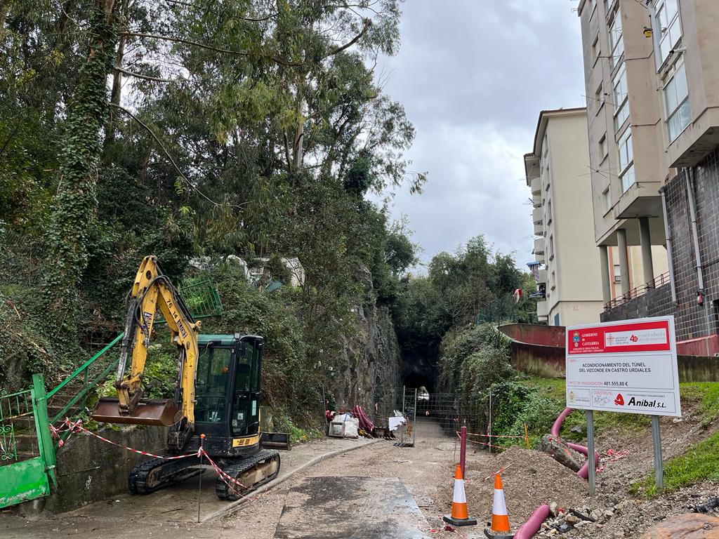 Obras en el túnel del Vizconde.