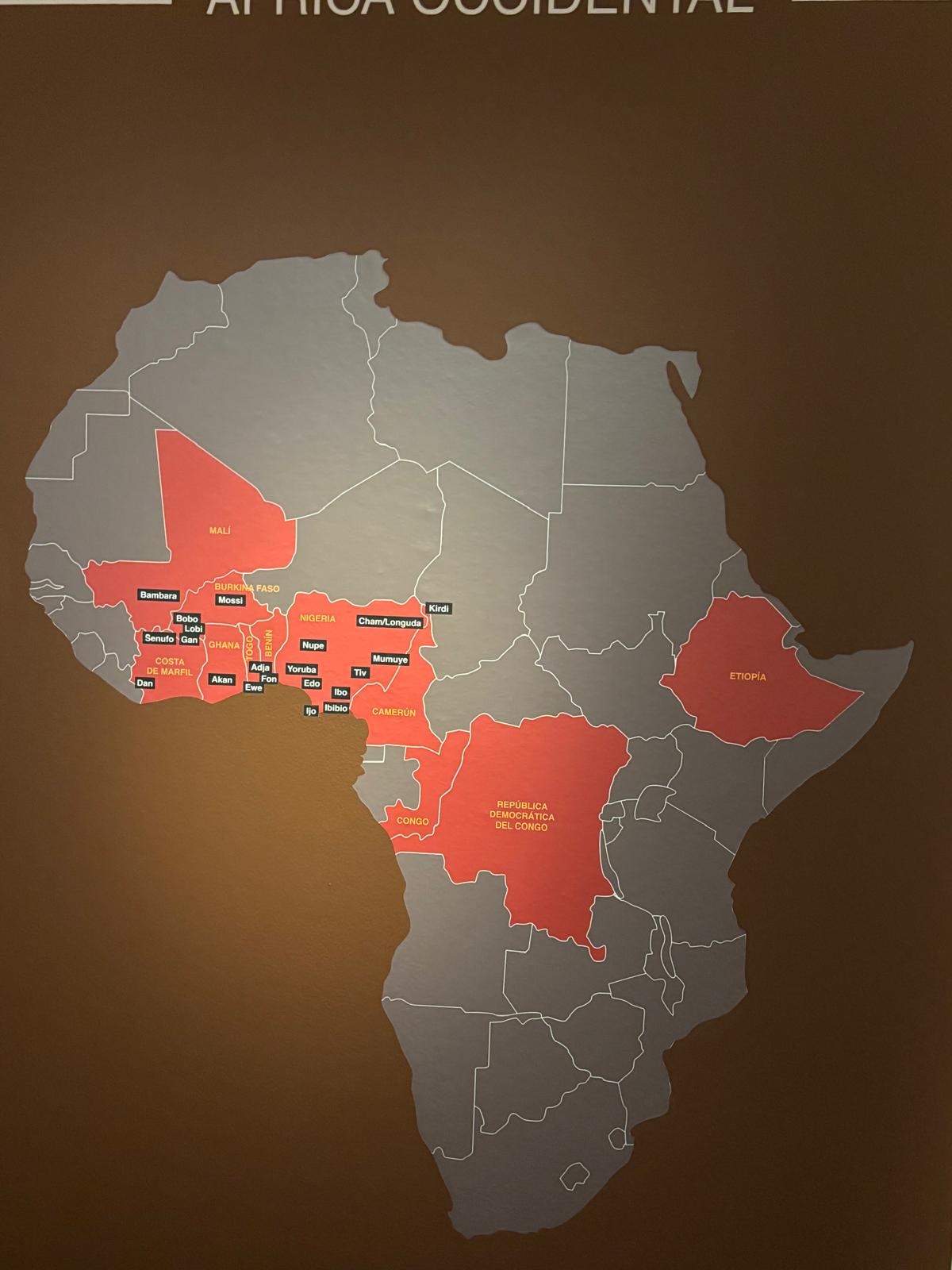 Países africanos de los que proceden las piezas de la exposición