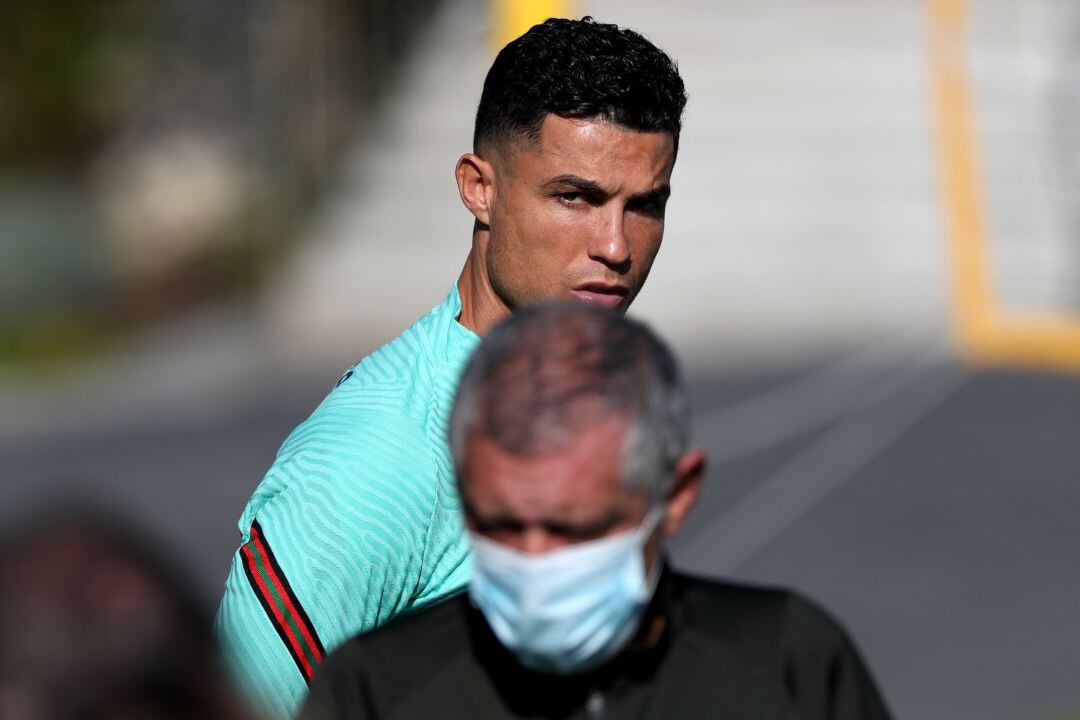 Cristiano Ronaldo, durante un entrenamiento con Portugal